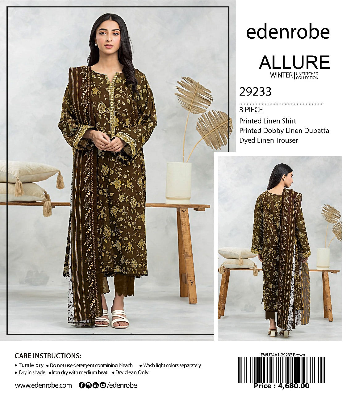 Edenrobe Allure linan print 3p