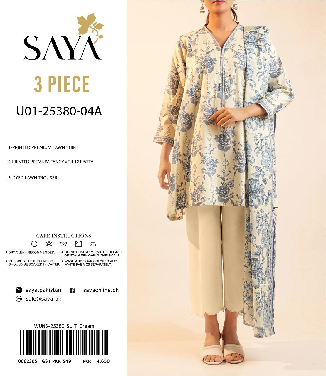 Saya lawn print 3p