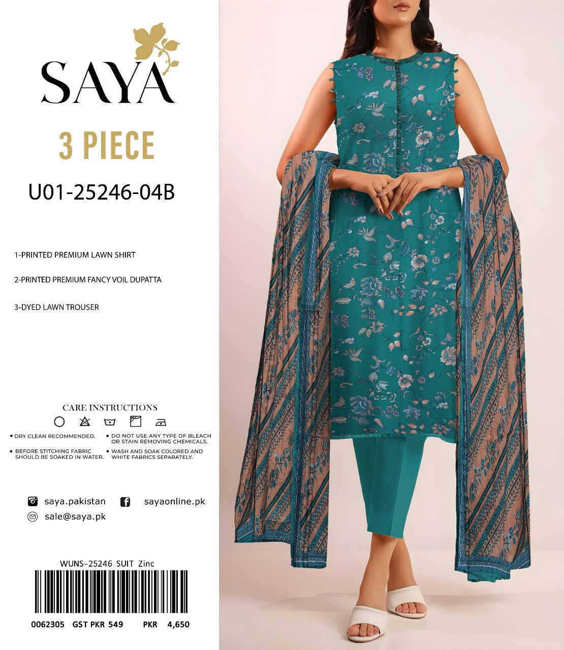 Saya lawn print 3p