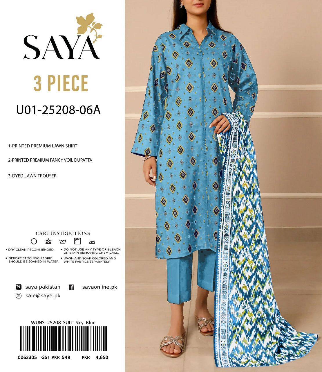 Saya lawn print 3p