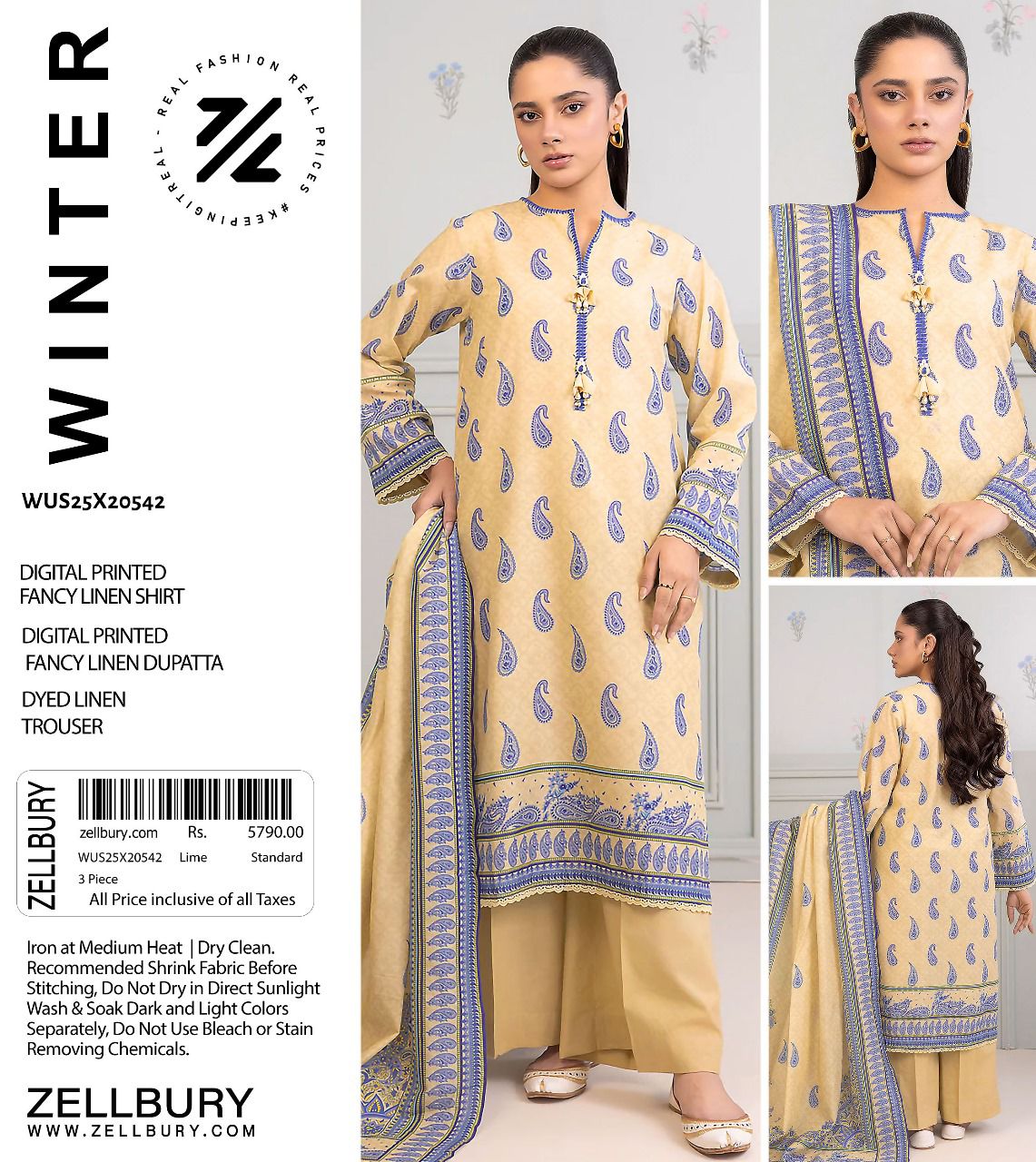 ZELLBURY FANCY LINEN 3pc