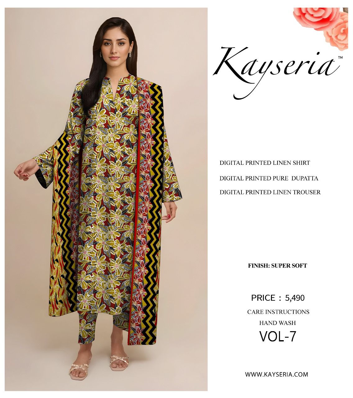 Kayseria DIGITEL PRINTED LINEN 3pc