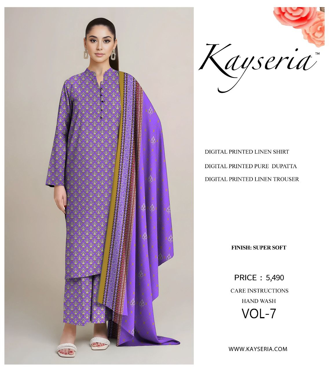 Kayseria DIGITEL PRINTED LINEN 3pc