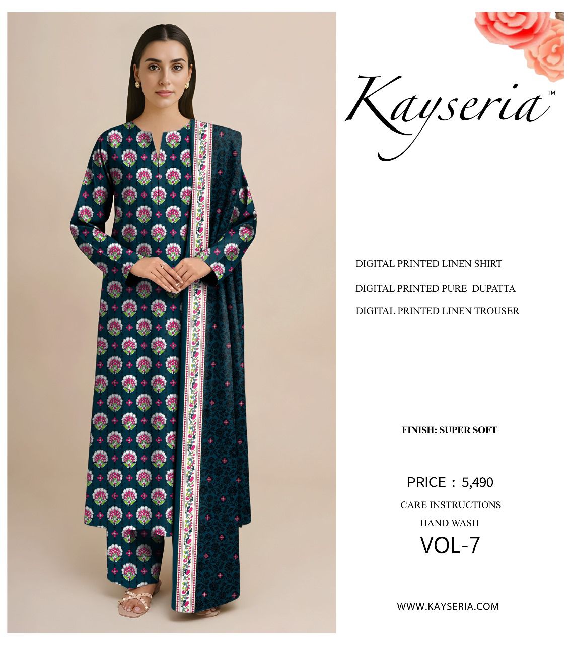 Kayseria DIGITEL PRINTED LINEN 3pc