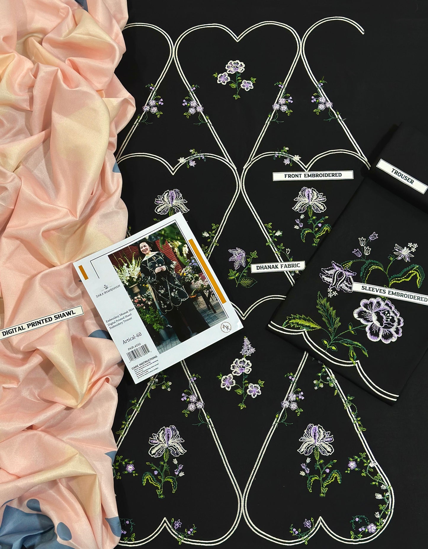 ZARA Shahjahan DHANAK 3PC Embroidered