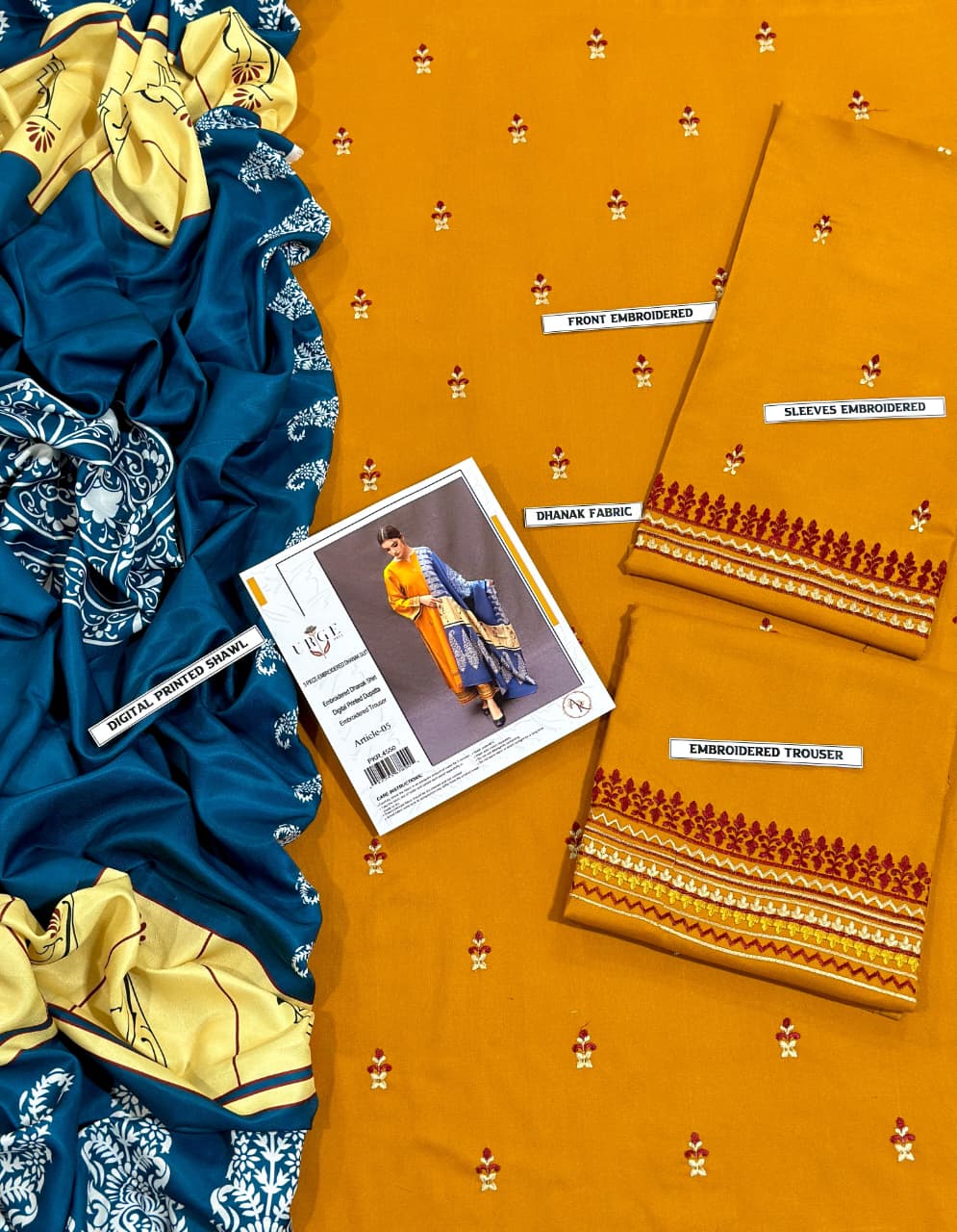 URGE DHANAK 3PC Embroidered