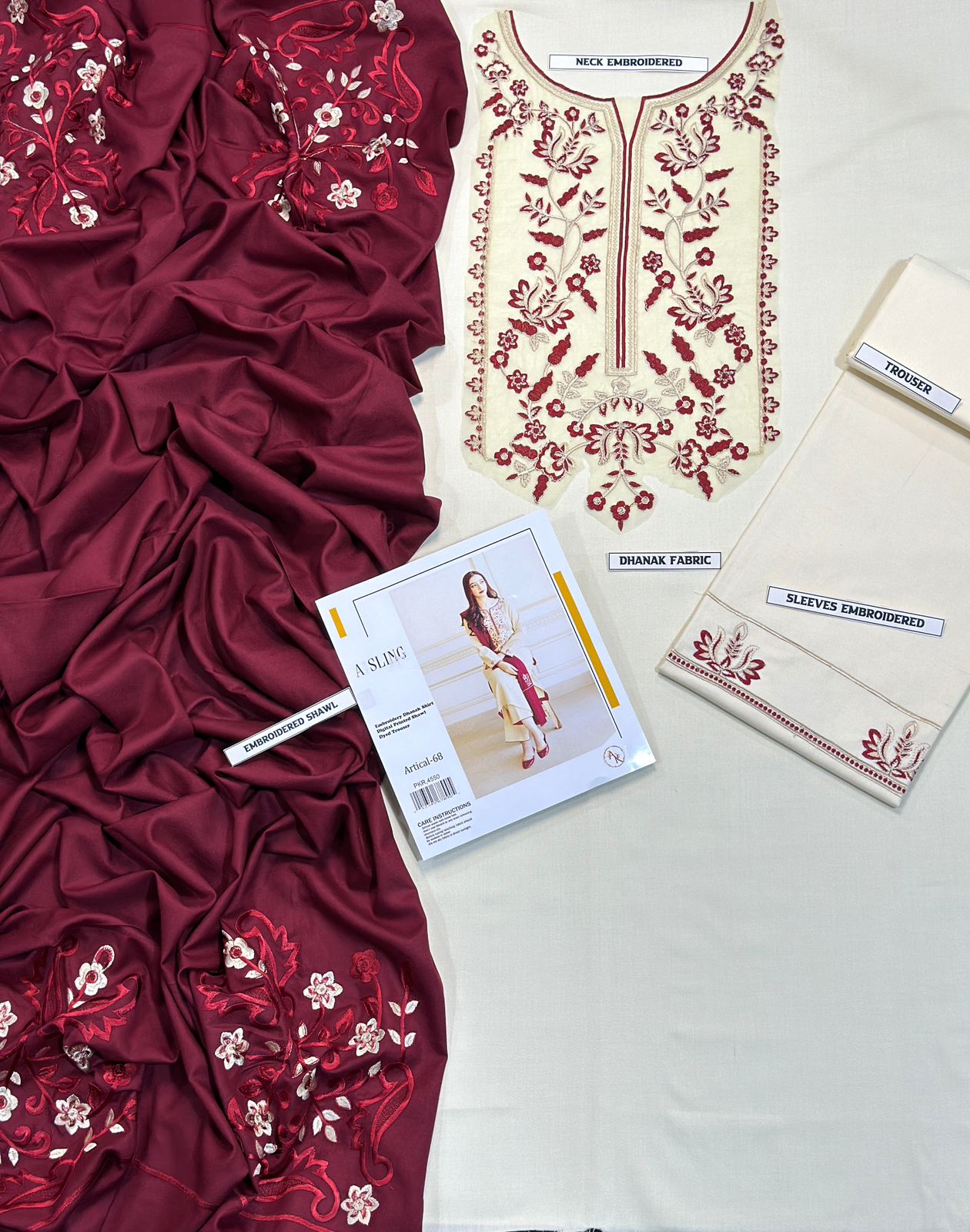 A SLING DHANAK 3PC Embroidered