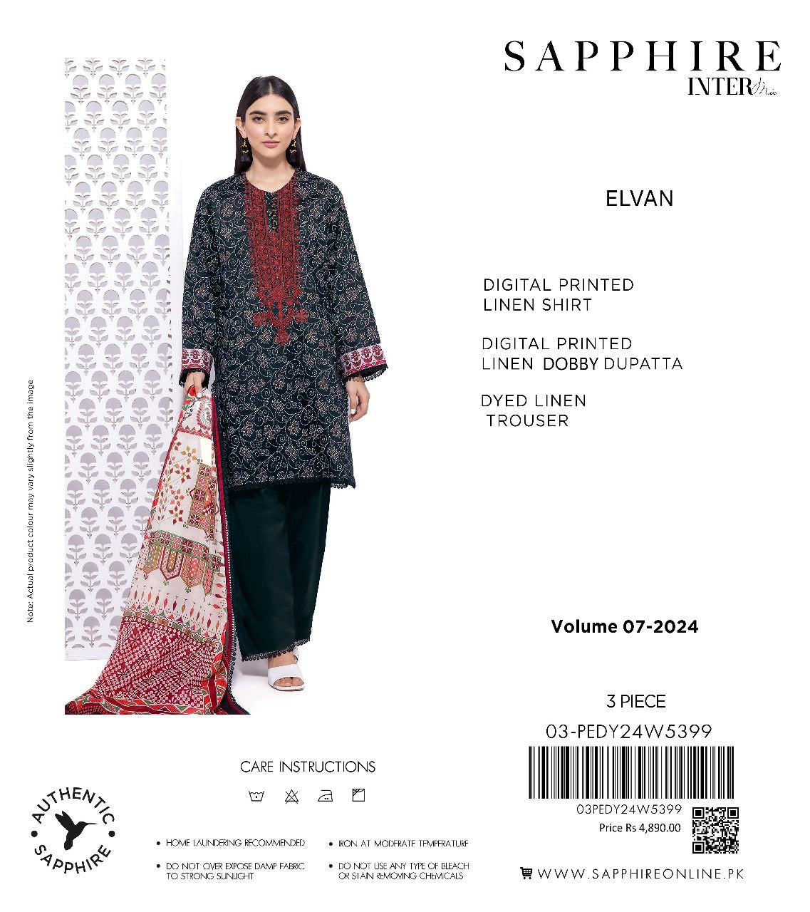 Sapphire linan print 3p