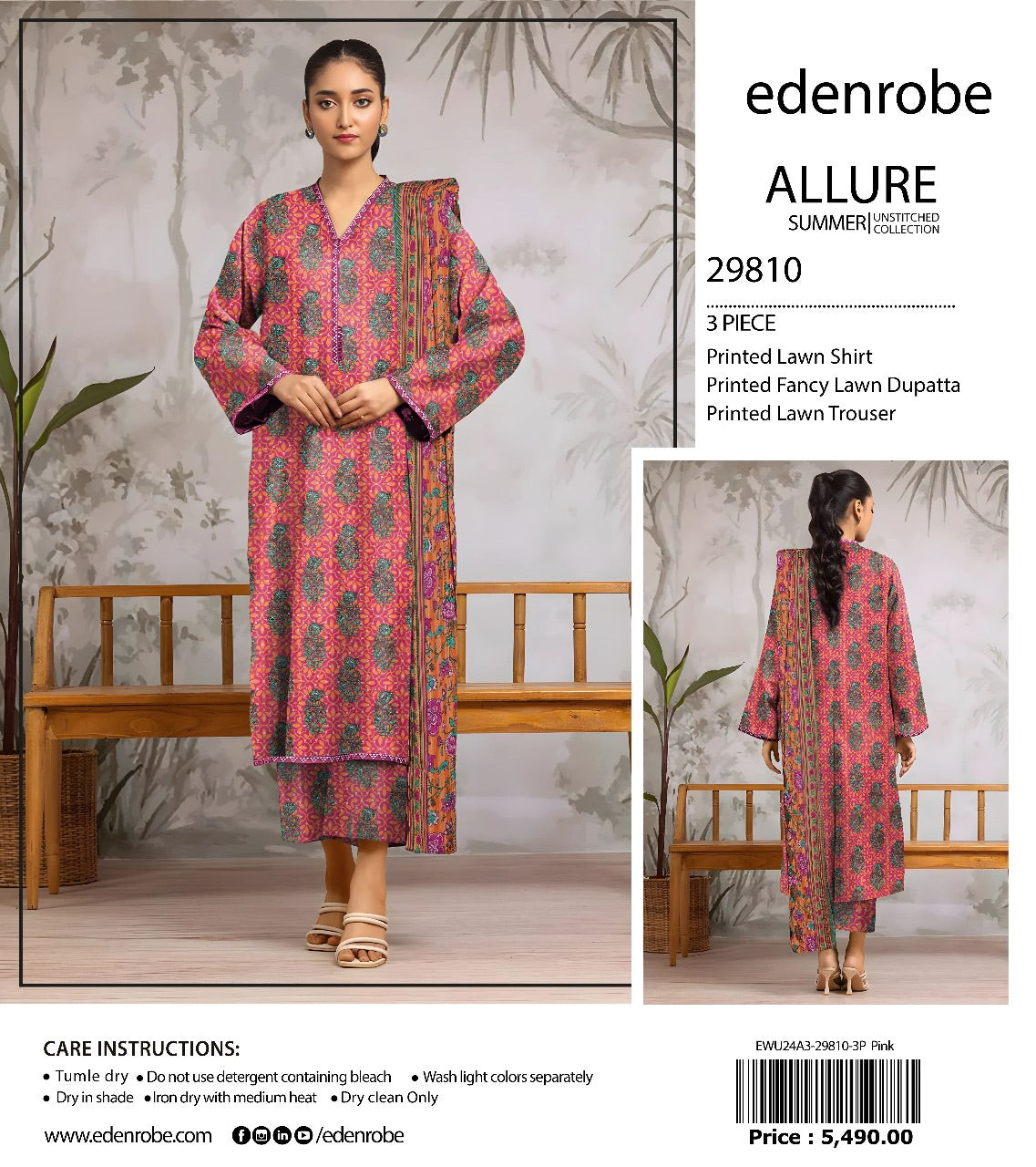 Edenrobe Allure lawn print 3p