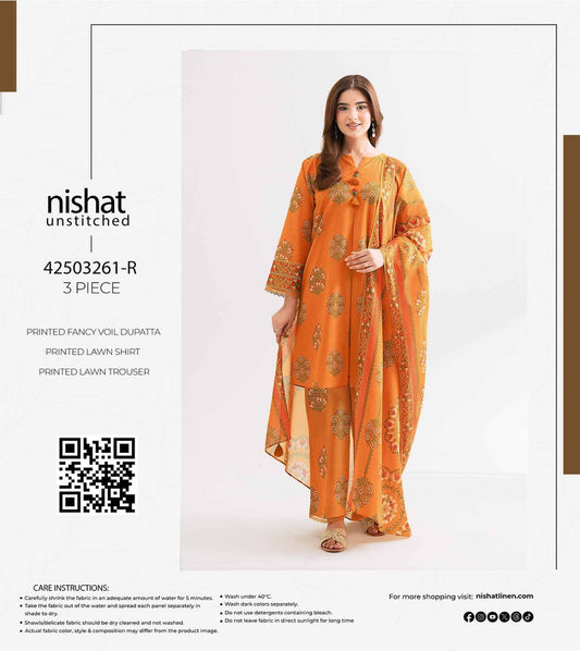 Nishaat lawn print 3p