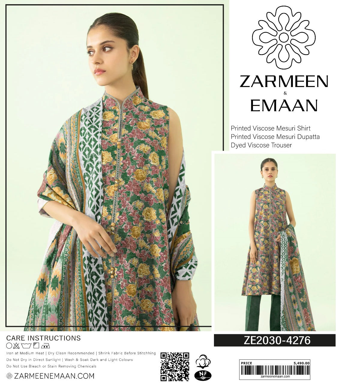 Zarmeen & Emaan measuri viscous print 3p