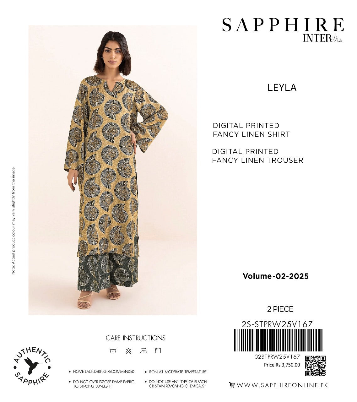Sapphire Nazli fancy linan print 2p
