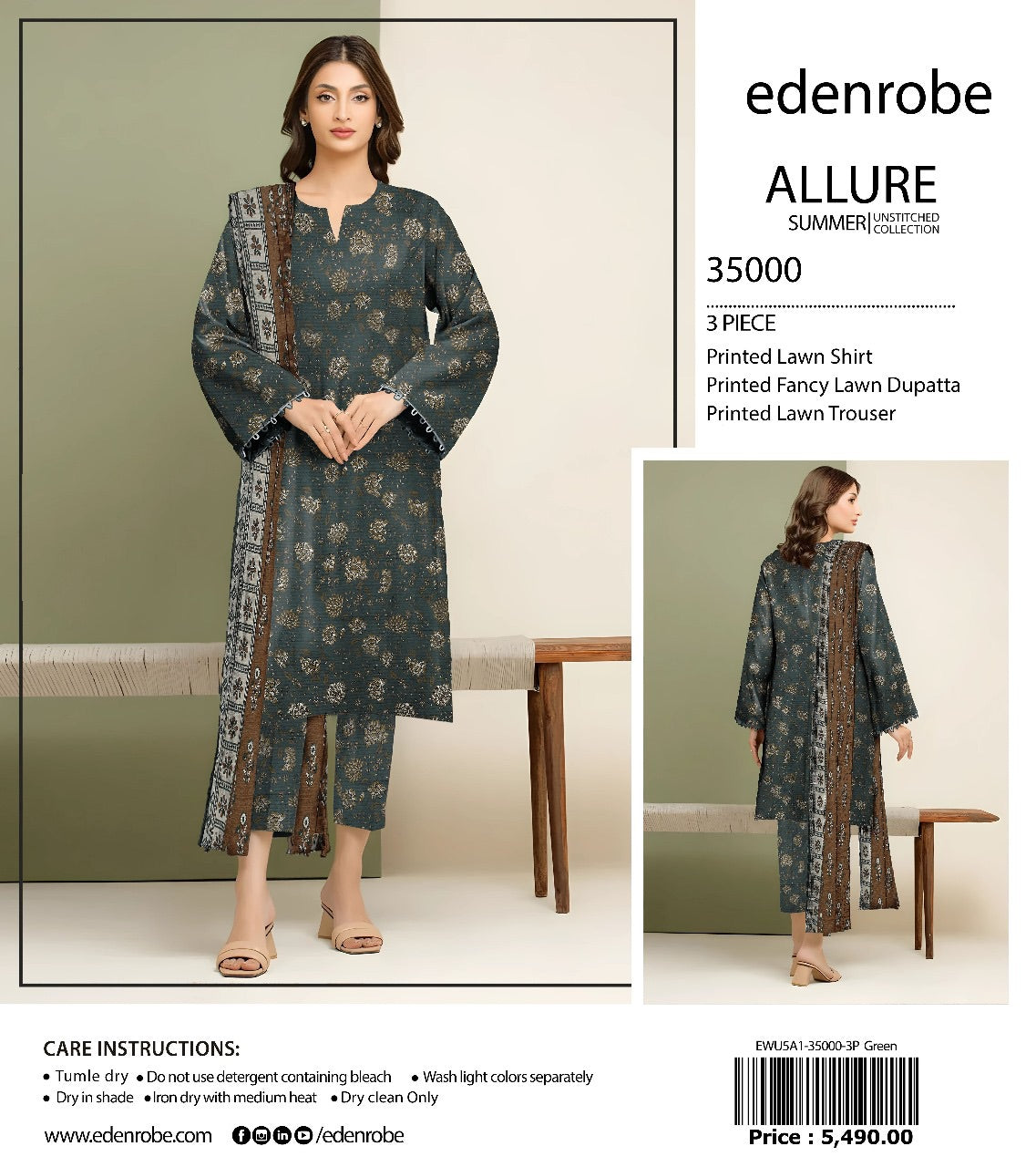Edenrobe Allure lawn print 3p