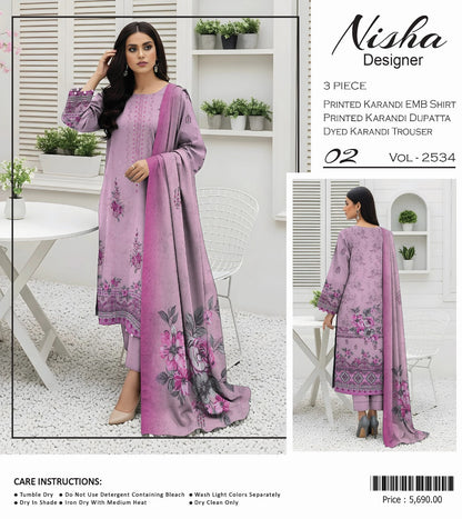 Nisha designer karandi embroidery 3p