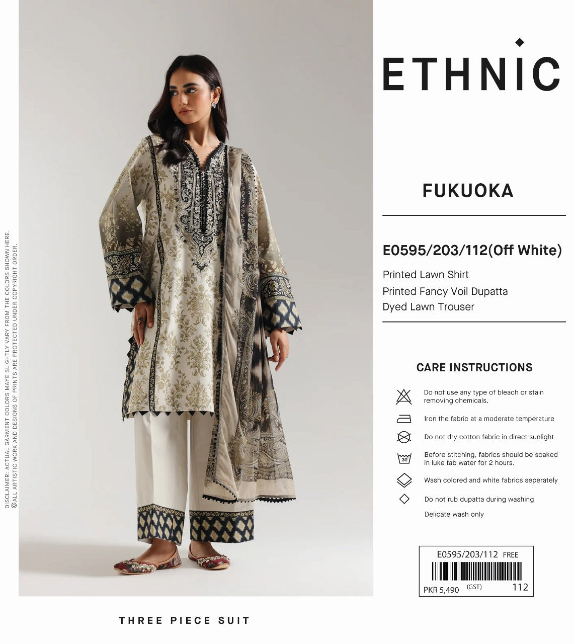 Ethnic outfit lawn print 3p