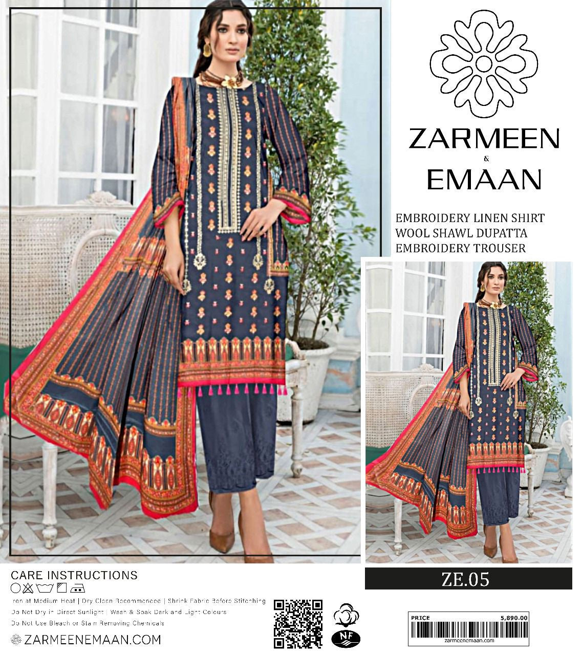 Zarmeen & Emaan linan embroidery 3p