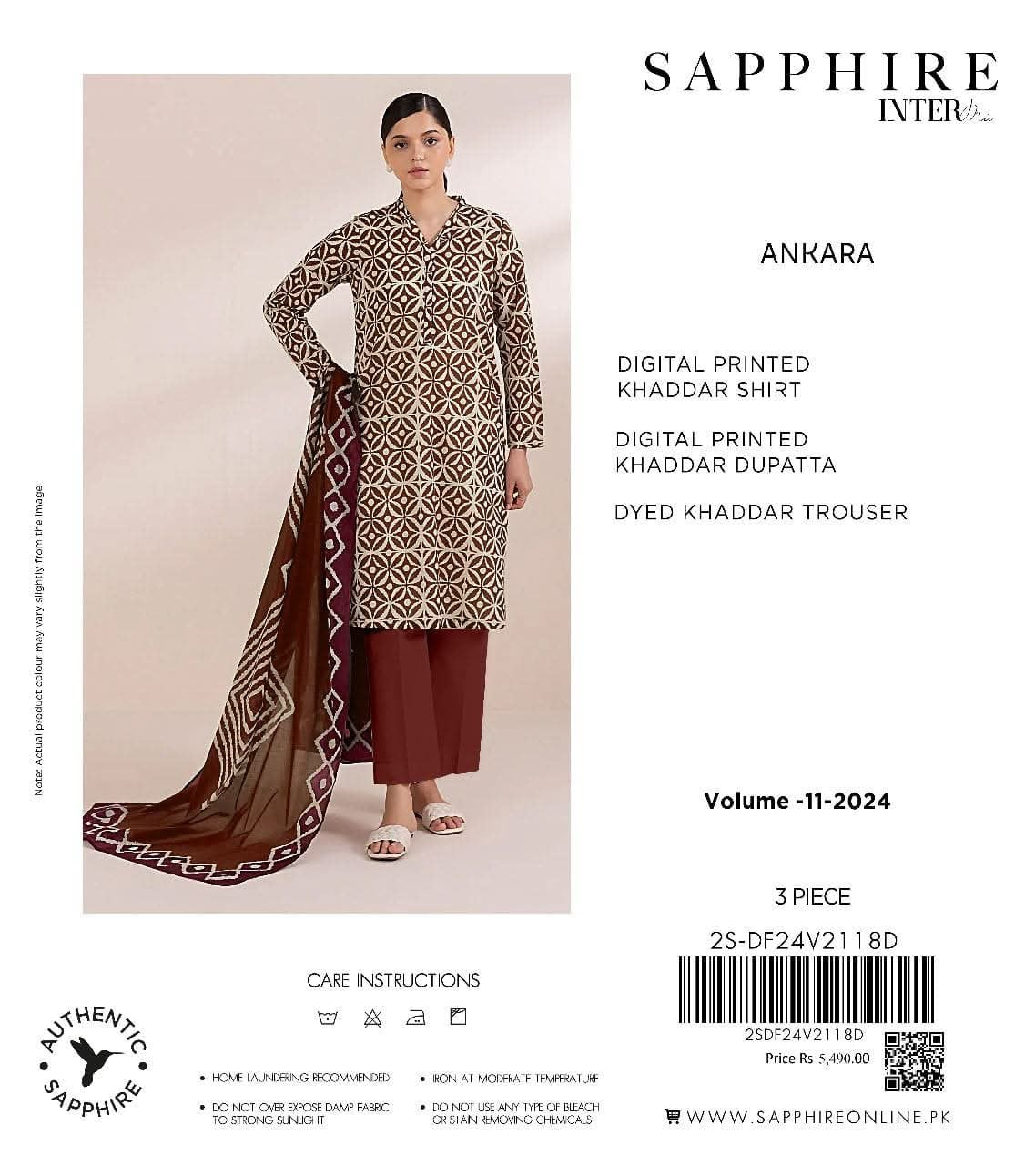 Sapphire Khaddar print 3p