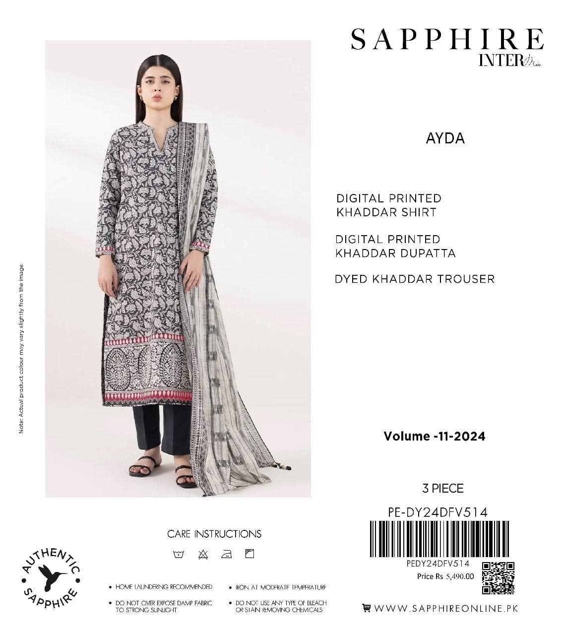 Sapphire Khaddar print 3p