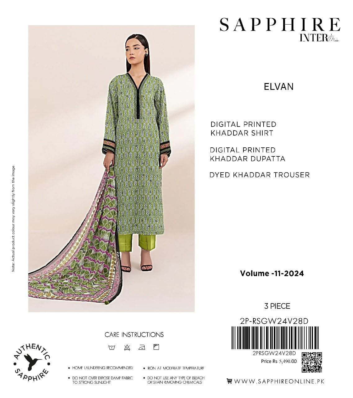 Sapphire Khaddar print 3p