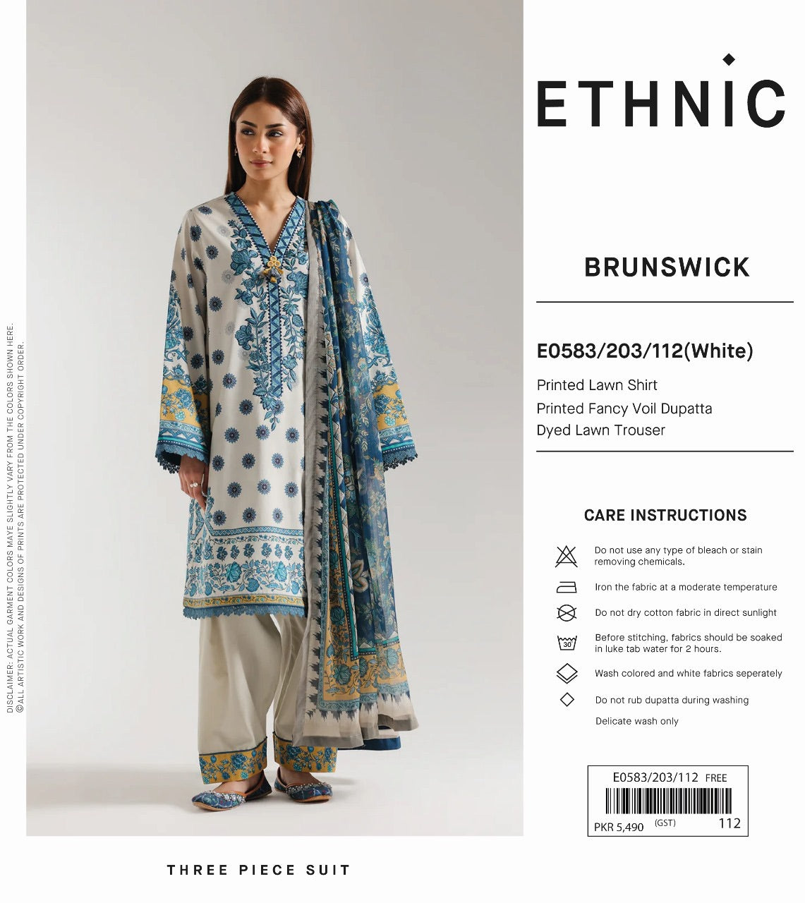 Ethnic outfit lawn print 3p