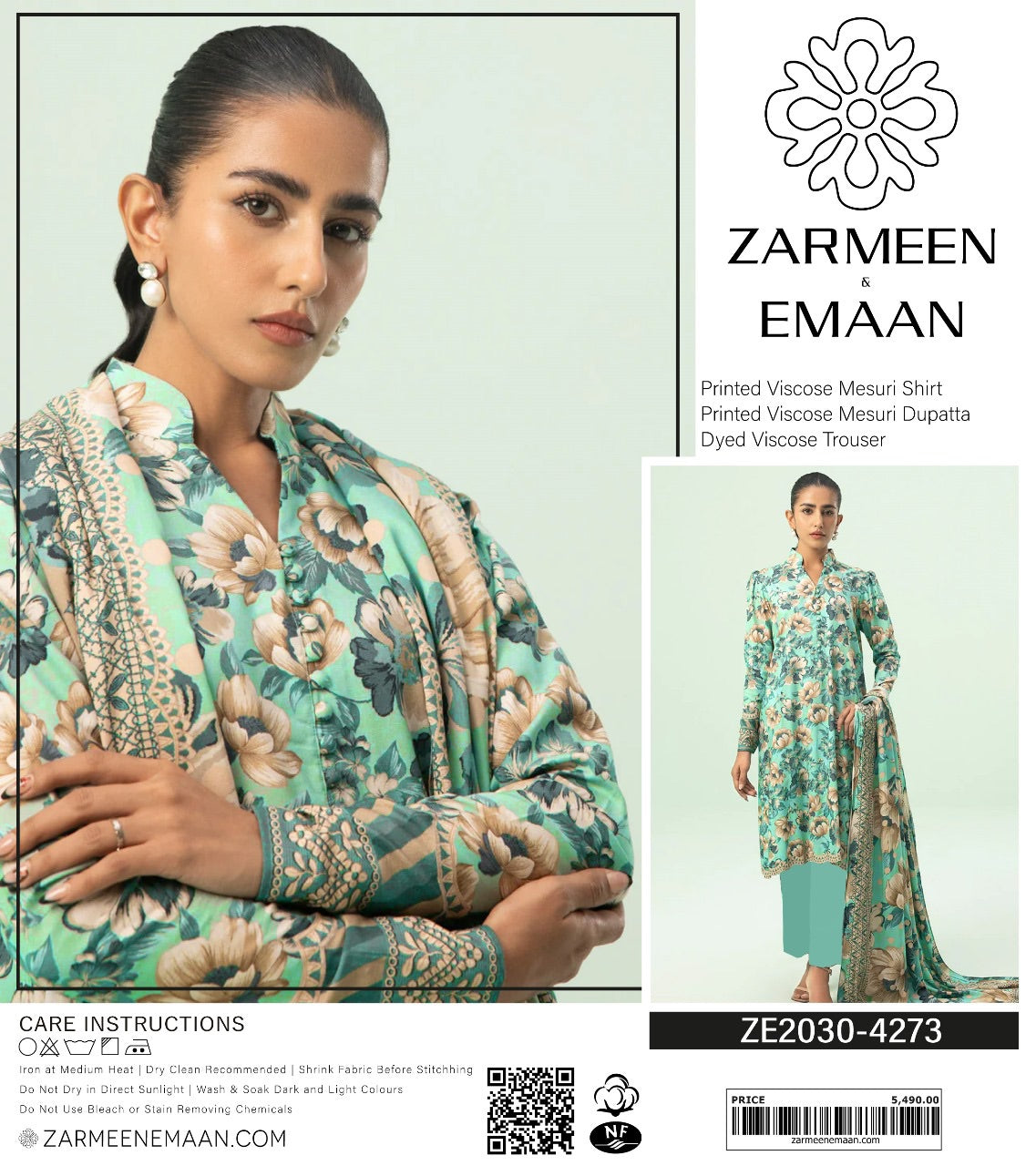 Zarmeen & Emaan measuri viscous print 3p