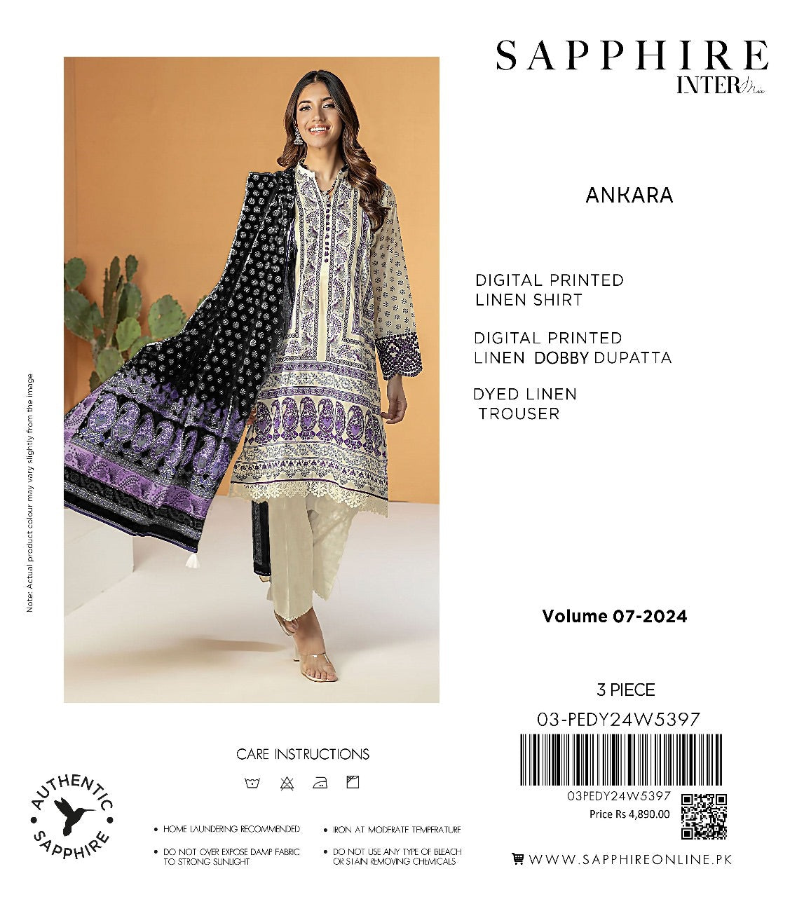 Sapphire linan print 3p