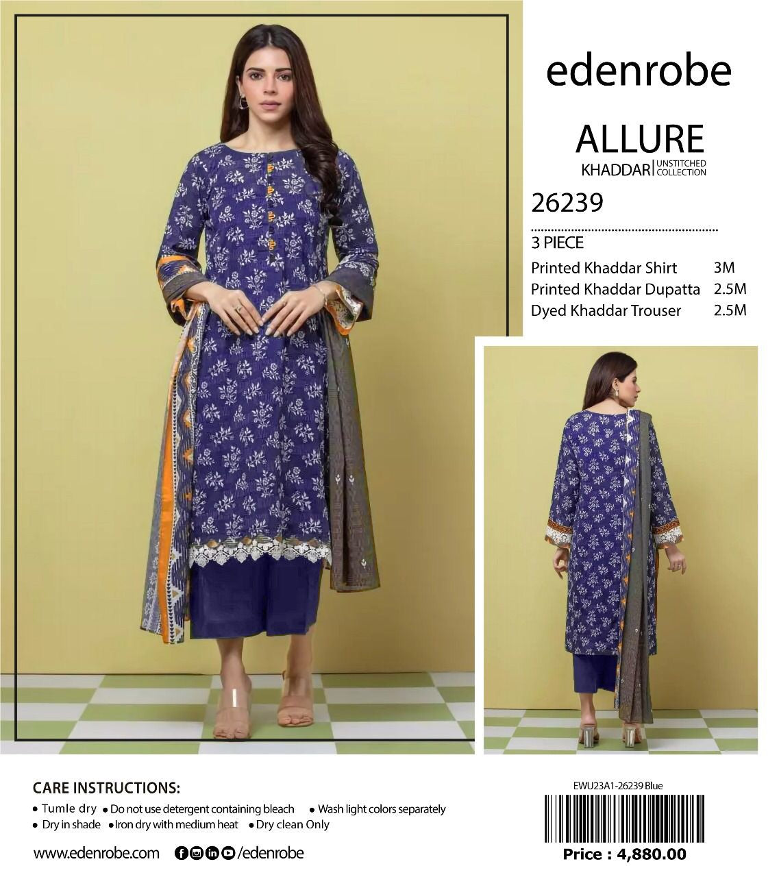 Edenrobe Allure khadr print 3p