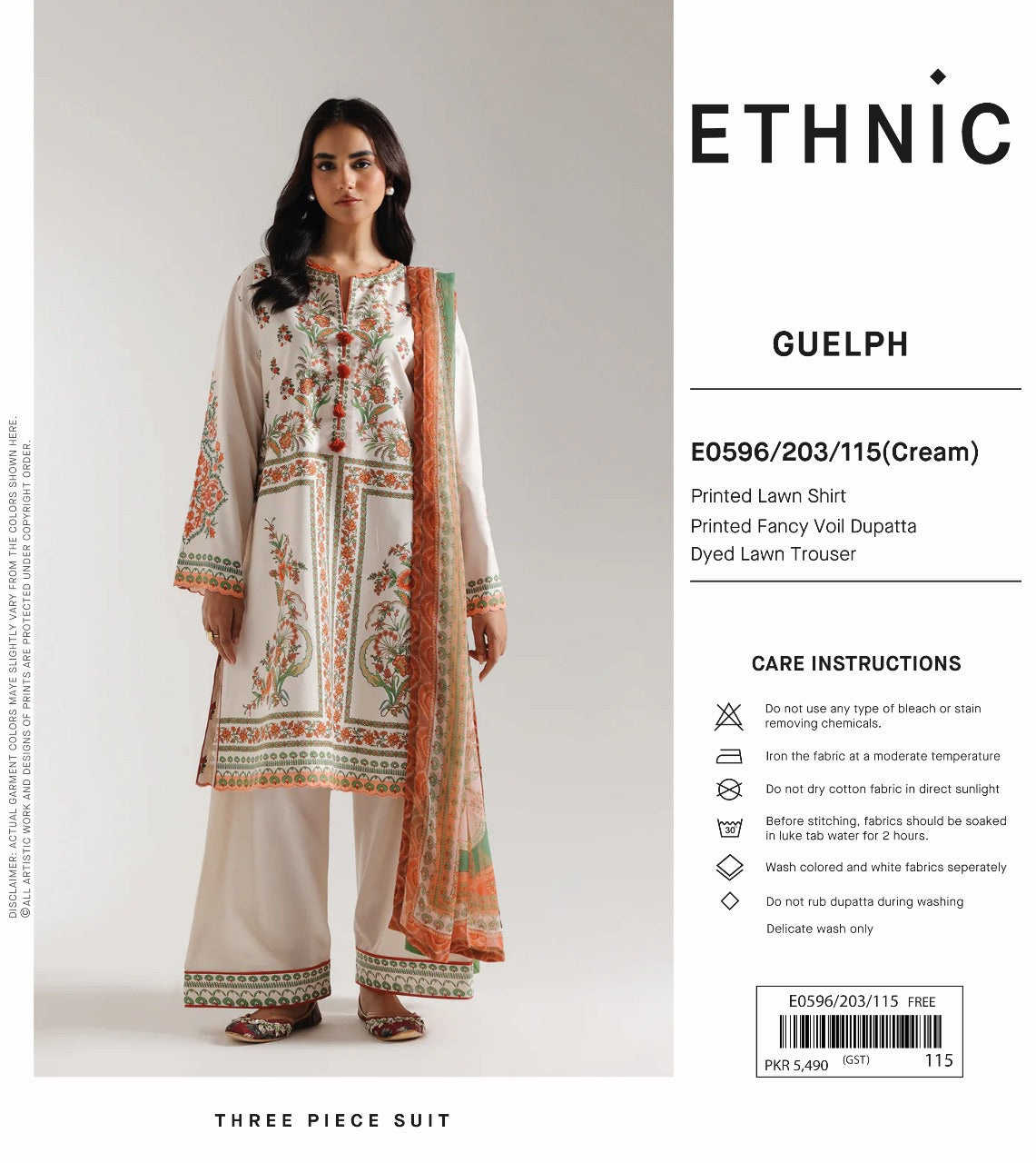 Ethnic outfit lawn print 3p