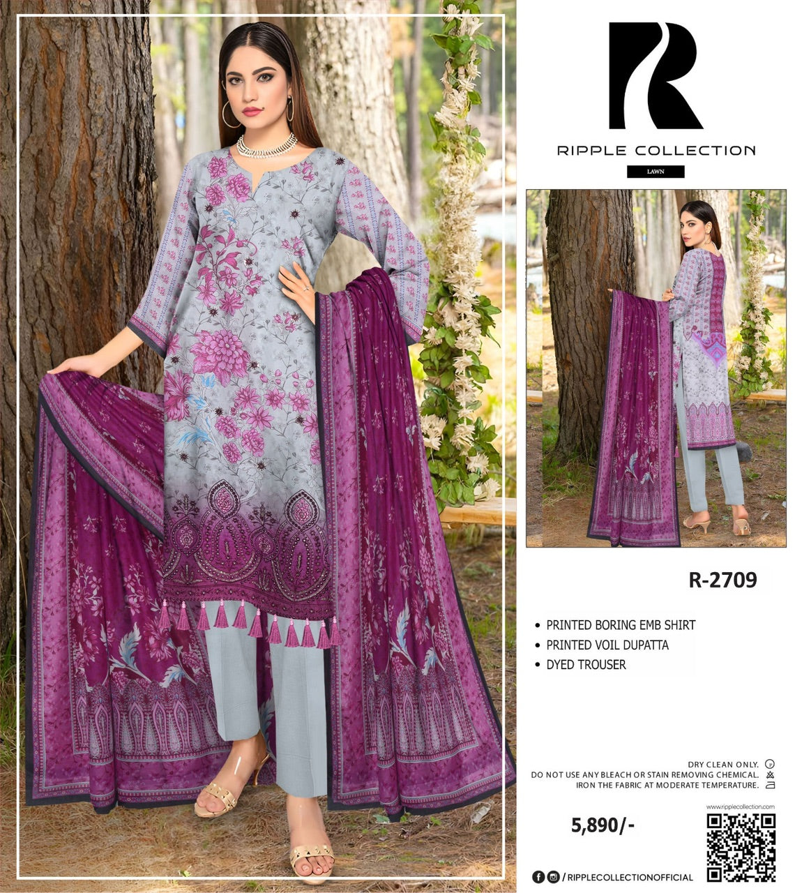 Ripple collection embroidery lawn 3p