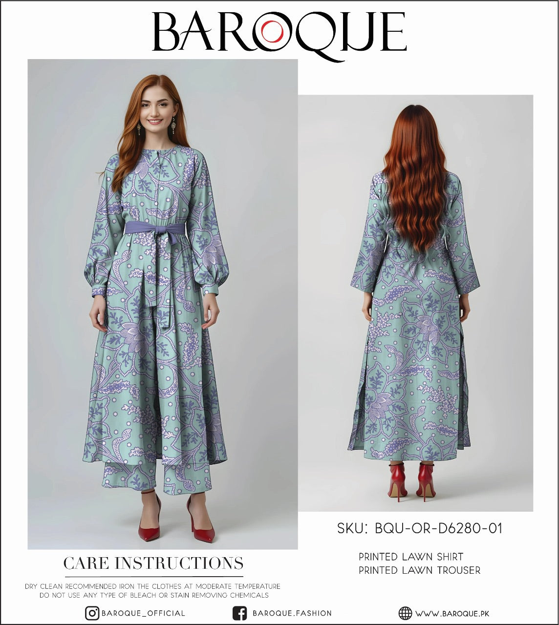 Baroque lawn print 2p