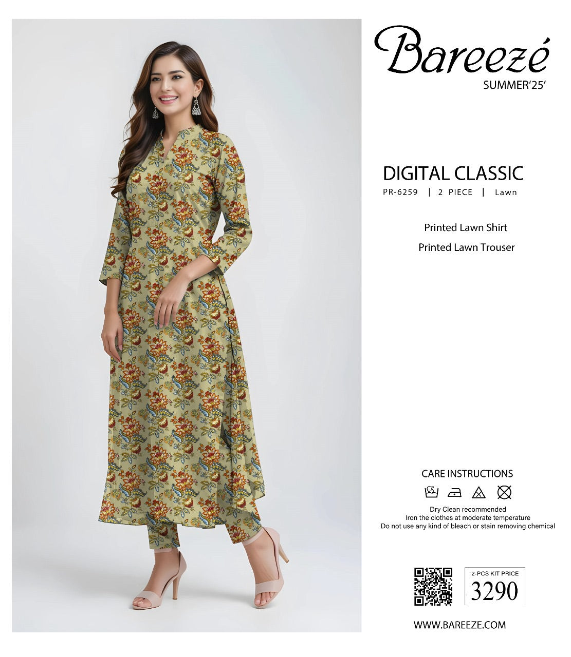 Bareeza lawn print 2p