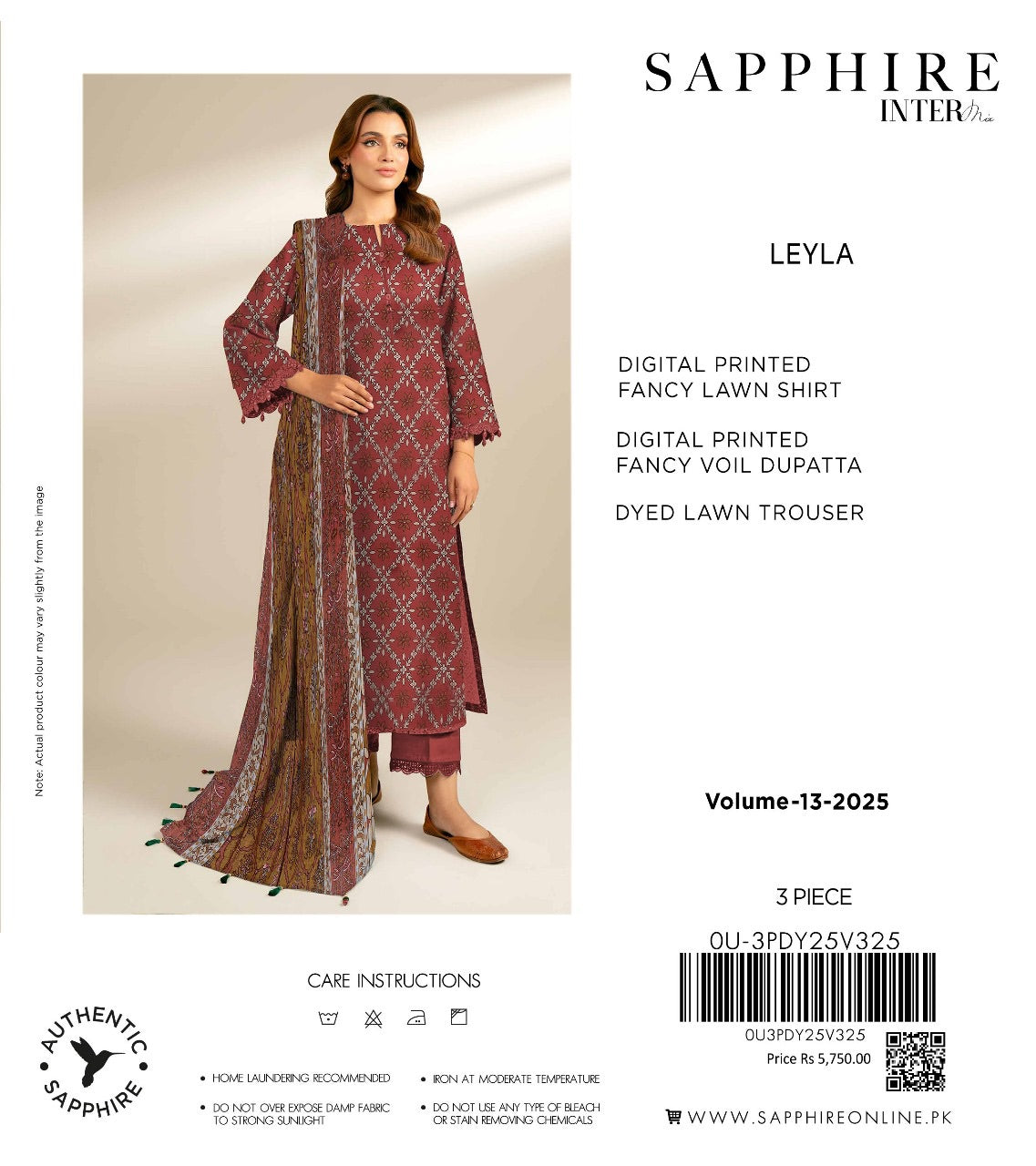 Sapphire lawn print 3p