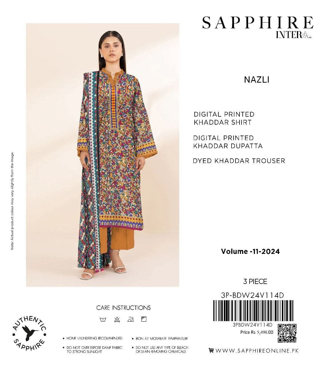 Sapphire Khaddar print 3p