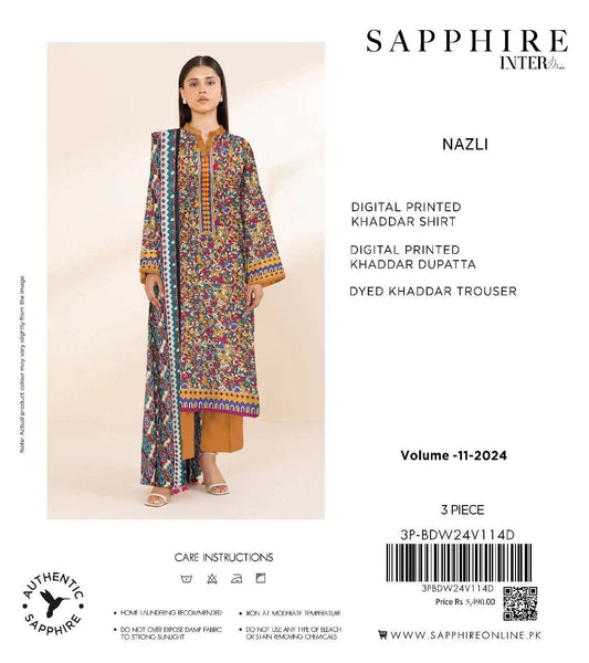 Sapphire Khaddar print 3p