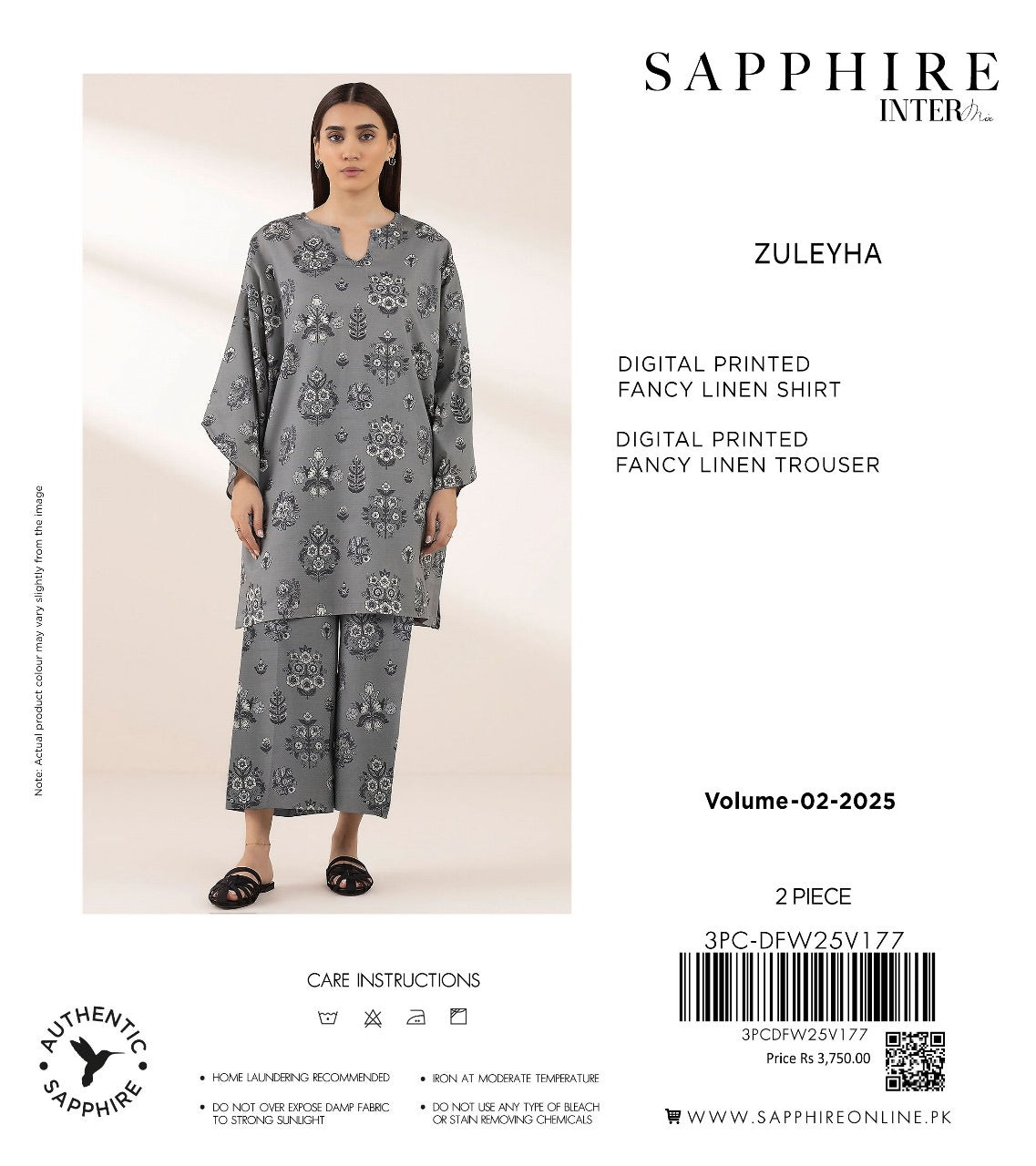 Sapphire Nazli fancy linan print 2p