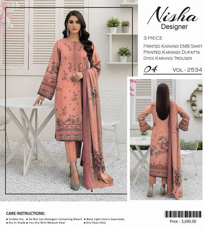Nisha designer karandi embroidery 3p