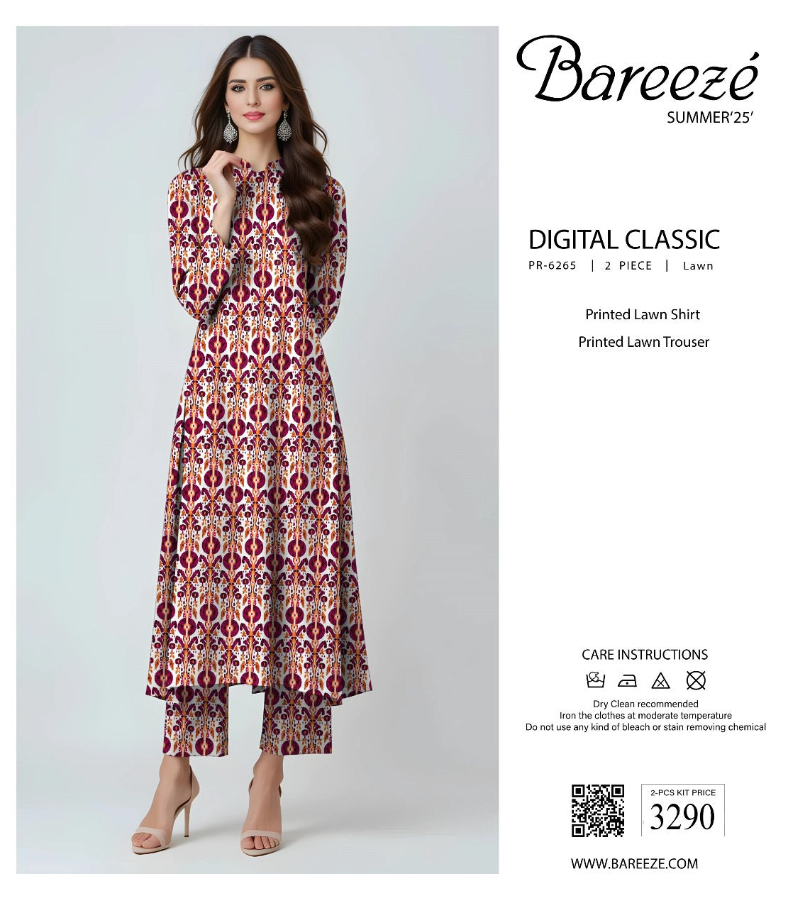 Bareeza lawn print 2p