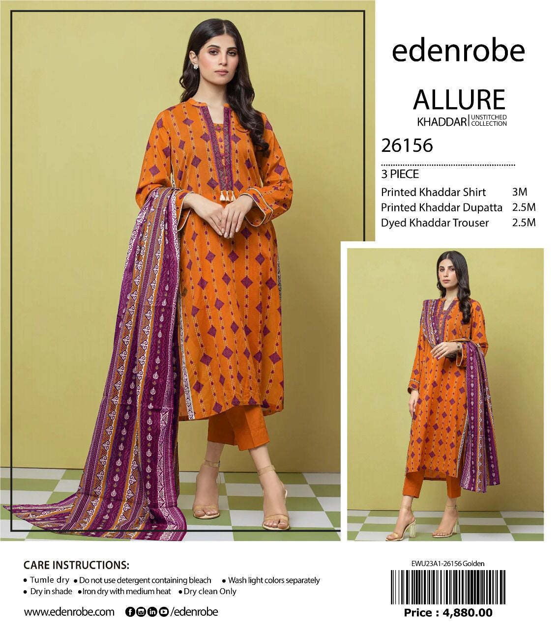 Edenrobe Allure khadr print 3p