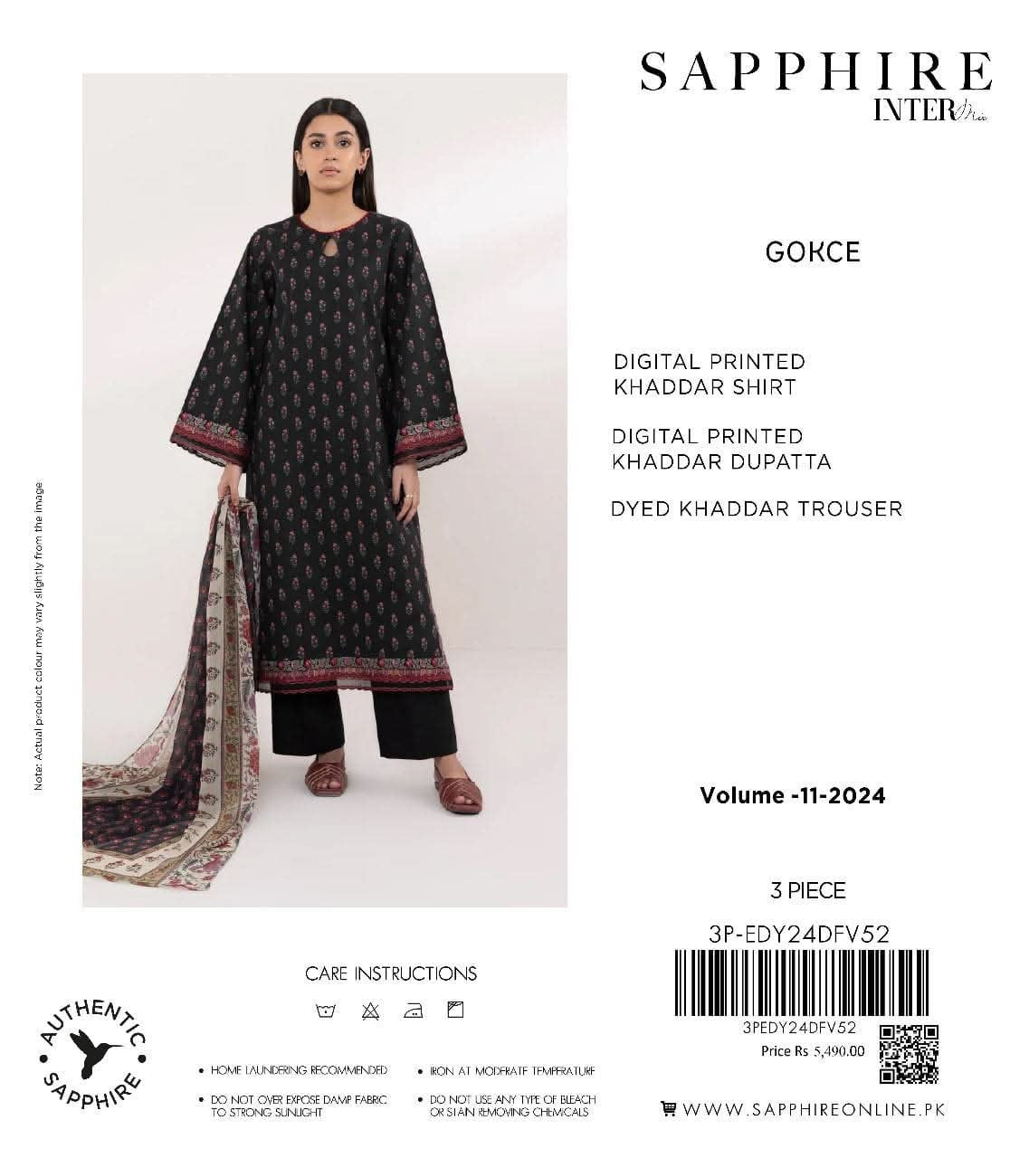 Sapphire Khaddar print 3p