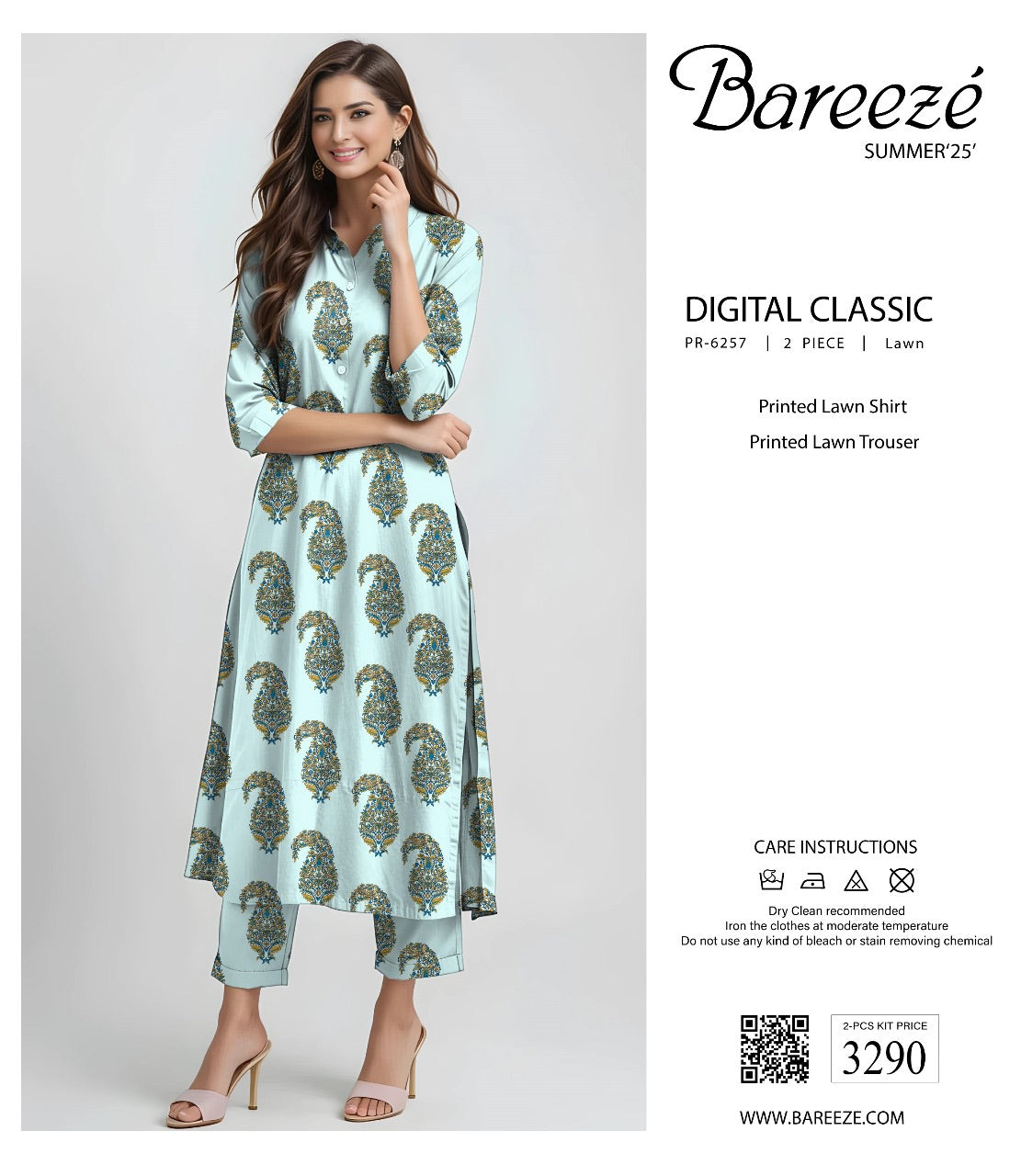 Bareeza lawn print 2p