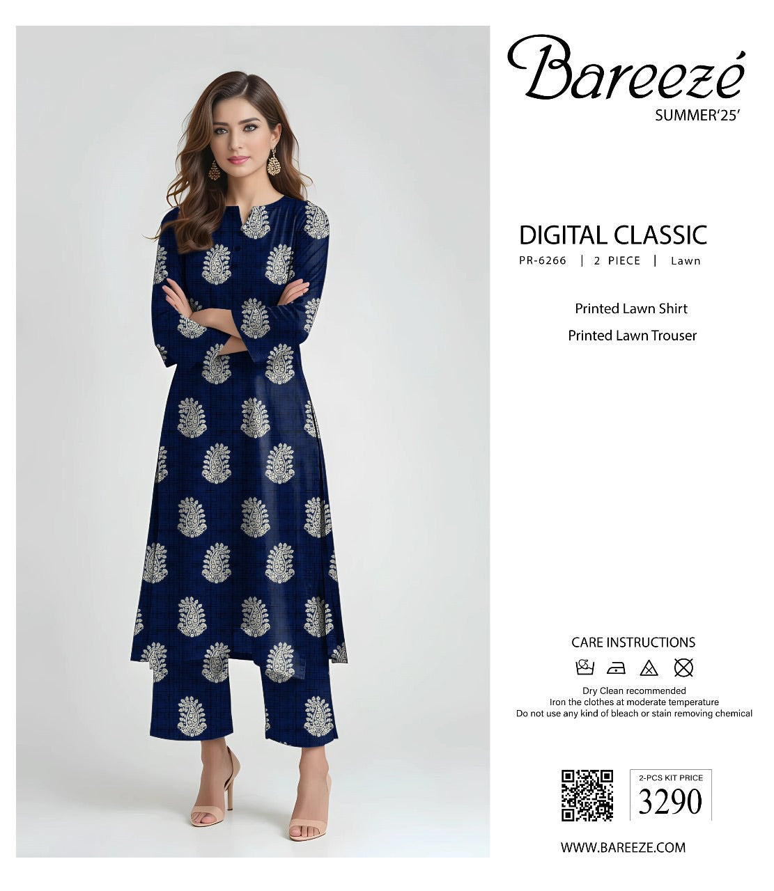 Bareeza lawn print 2p