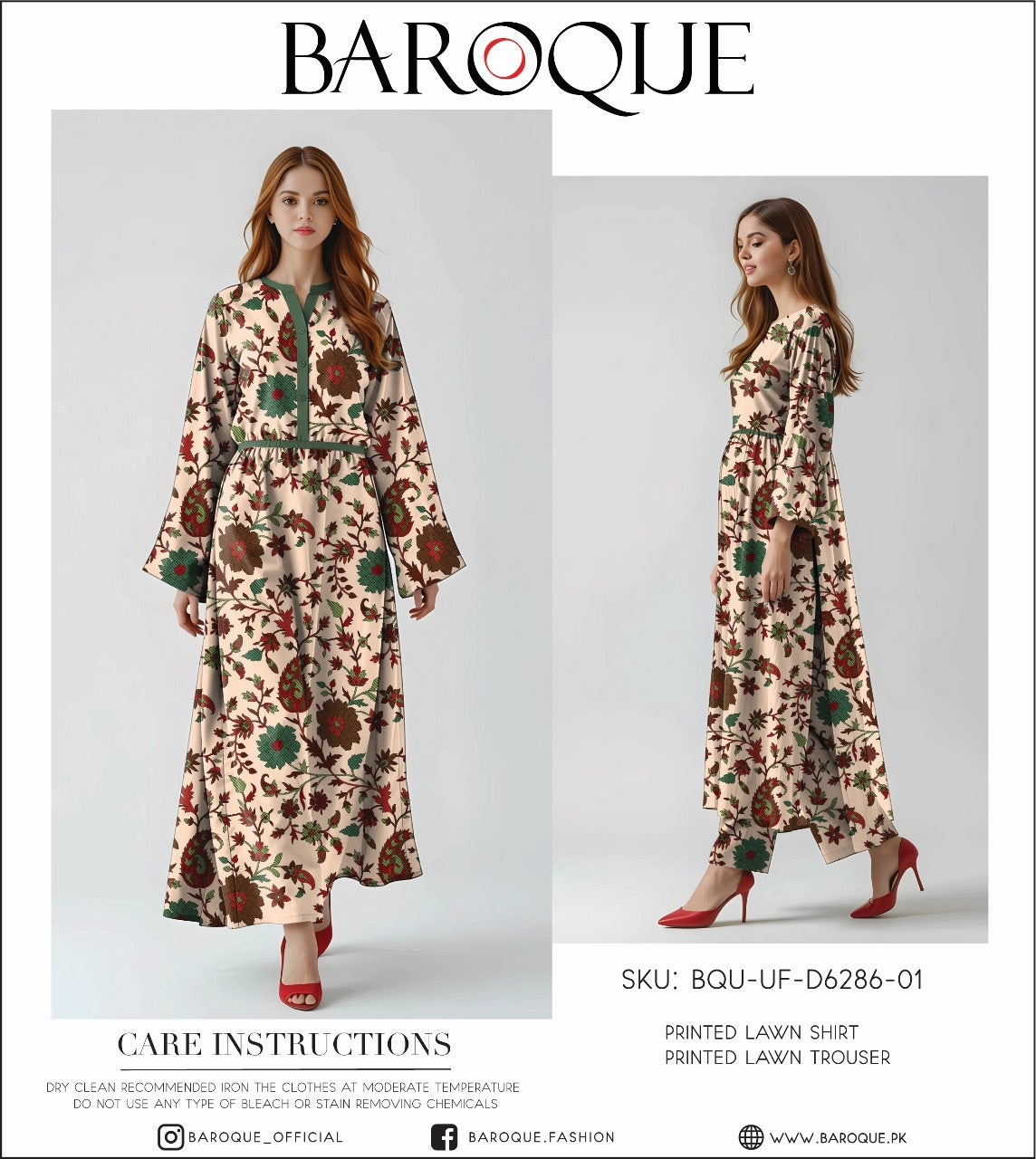 Baroque lawn print 2p