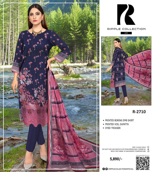 Ripple collection embroidery lawn 3p