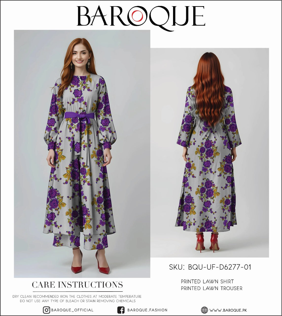 Baroque lawn print 2p