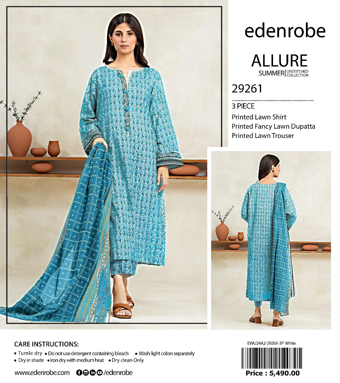 Edenrobe Allure lawn print 3p