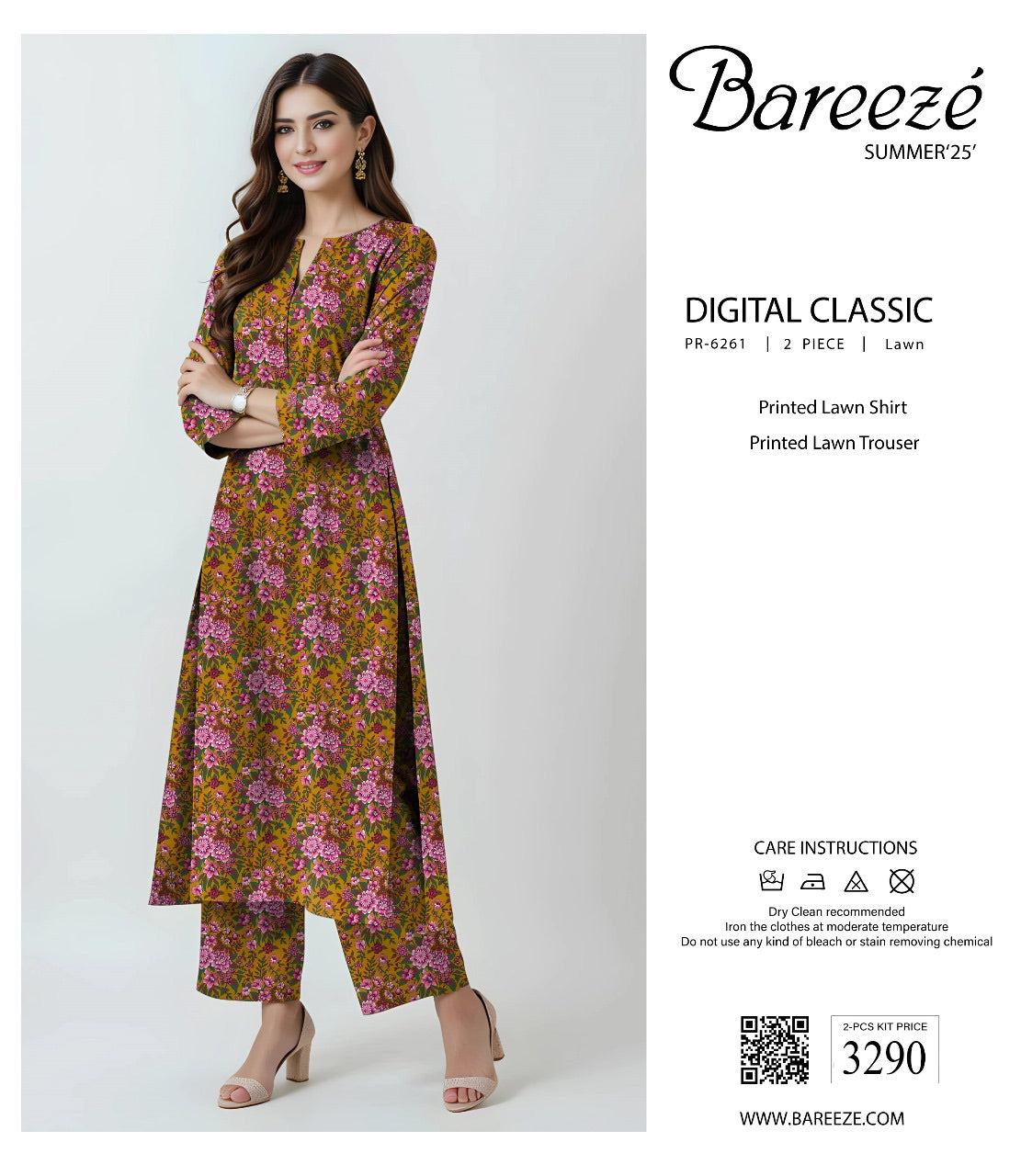 Bareeza lawn print 2p