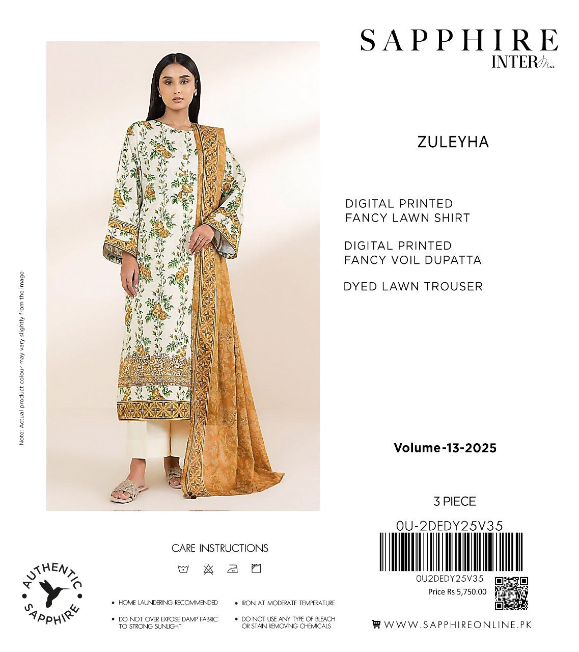 Sapphire lawn print 3p
