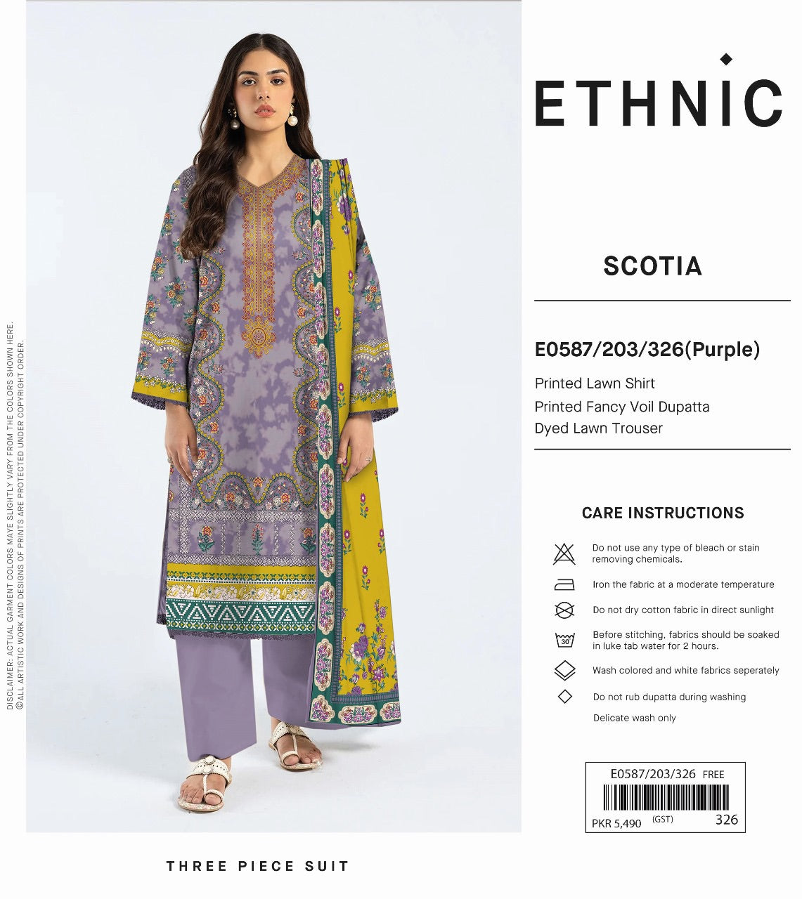 Ethnic outfit lawn print 3p