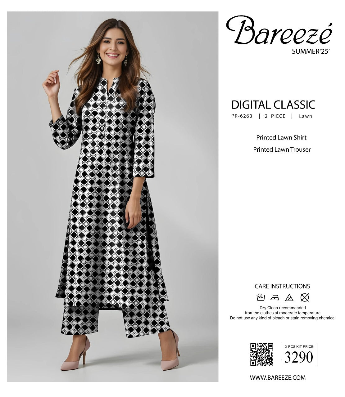 Bareeza lawn print 2p