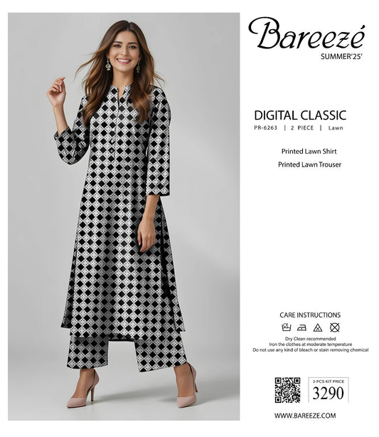 Bareeza lawn print 2p